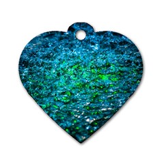 Water Color Green Dog Tag Heart (one Side) by FunnyCow