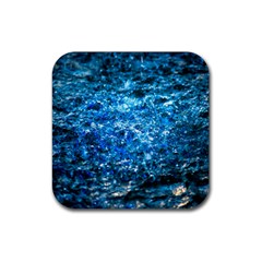 Water Color Blue Rubber Coaster (Square) 