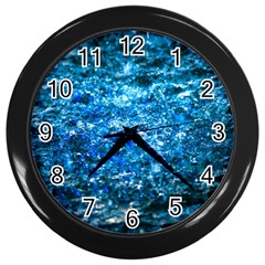 Water Color Blue Wall Clocks (black) by FunnyCow