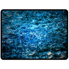 Water Color Blue Fleece Blanket (Large) 