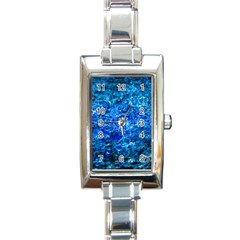 Water Color Navy Blue Rectangle Italian Charm Watch by FunnyCow