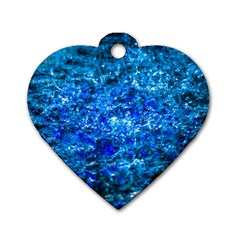 Water Color Navy Blue Dog Tag Heart (two Sides) by FunnyCow