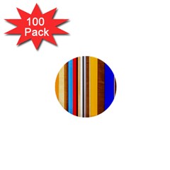 Colorful Stripes 1  Mini Buttons (100 Pack)  by FunnyCow