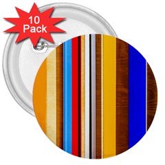 Colorful Stripes 3  Buttons (10 Pack)  by FunnyCow