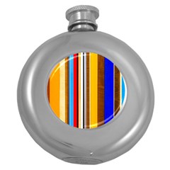 Colorful Stripes Round Hip Flask (5 Oz) by FunnyCow