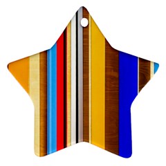 Colorful Stripes Star Ornament (two Sides) by FunnyCow