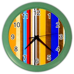 Colorful Stripes Color Wall Clocks by FunnyCow