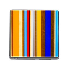 Colorful Stripes Memory Card Reader (square) by FunnyCow