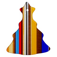 Colorful Stripes Christmas Tree Ornament (two Sides) by FunnyCow