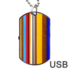 Colorful Stripes Dog Tag Usb Flash (two Sides) by FunnyCow