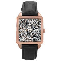 Granite Hard Rock Texture Rose Gold Leather Watch  by FunnyCow