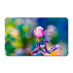 Pink Rose Flower Magnet (rectangular) by FunnyCow