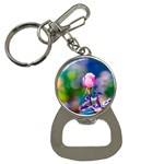 Pink Rose Flower Bottle Opener Key Chains Front