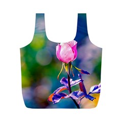 Pink Rose Flower Full Print Recycle Bags (m)  by FunnyCow