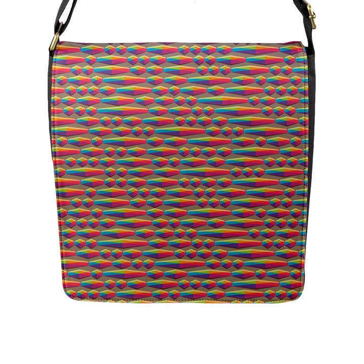 Background Abstract Colorful Flap Messenger Bag (L) 