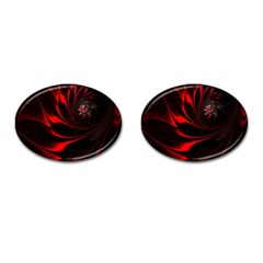 Abstract Curve Dark Flame Pattern Cufflinks (oval) by Nexatart