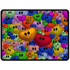 Heart Love Smile Smilie Fleece Blanket (large)  by Nexatart