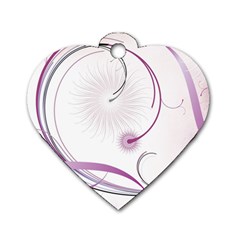 Abstract Background Flowers Dog Tag Heart (one Side) by Nexatart