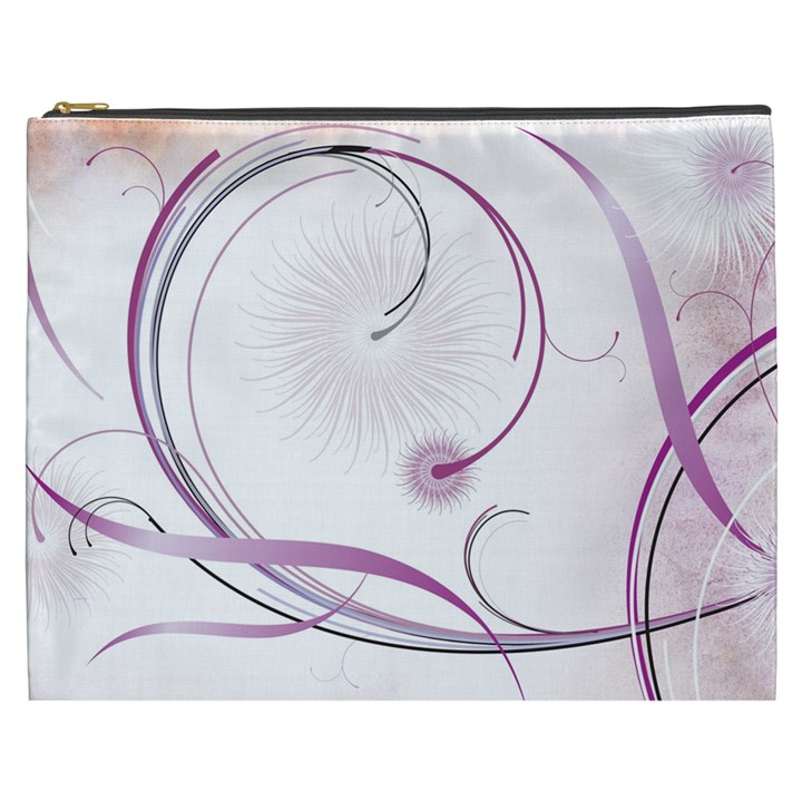 Abstract Background Flowers Cosmetic Bag (XXXL) 