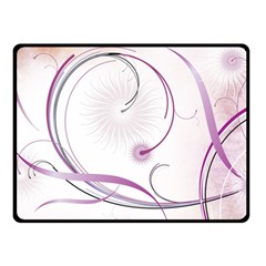 Abstract Background Flowers Double Sided Fleece Blanket (small) 