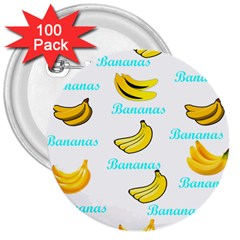 Bananas 3  Buttons (100 Pack)  by cypryanus