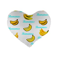 Bananas Standard 16  Premium Heart Shape Cushions by cypryanus
