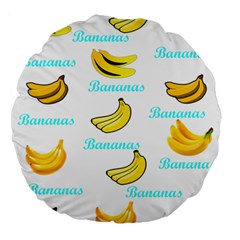 Bananas Large 18  Premium Round Cushions by cypryanus