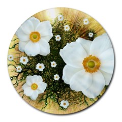 Summer Anemone Sylvestris Round Mousepads