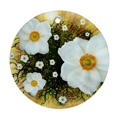 Summer Anemone Sylvestris Round Ornament (two Sides) by Nexatart
