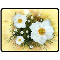 Summer Anemone Sylvestris Double Sided Fleece Blanket (large)  by Nexatart