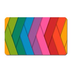 Abstract Background Colorful Strips Magnet (rectangular) by Nexatart