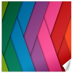 Abstract Background Colorful Strips Canvas 12  X 12   by Nexatart
