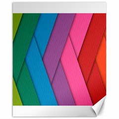 Abstract Background Colorful Strips Canvas 16  X 20   by Nexatart