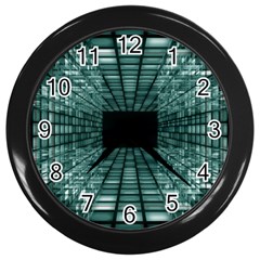 Abstract Perspective Background Wall Clocks (Black)