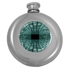 Abstract Perspective Background Round Hip Flask (5 oz)