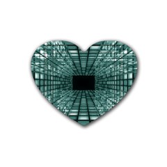 Abstract Perspective Background Rubber Coaster (Heart) 