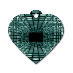 Abstract Perspective Background Dog Tag Heart (Two Sides)