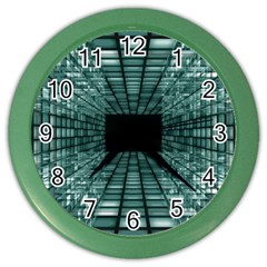 Abstract Perspective Background Color Wall Clocks