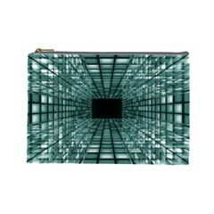 Abstract Perspective Background Cosmetic Bag (Large) 
