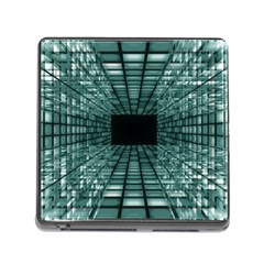 Abstract Perspective Background Memory Card Reader (Square)