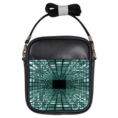 Abstract Perspective Background Girls Sling Bags