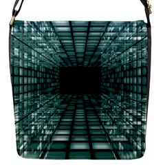 Abstract Perspective Background Flap Messenger Bag (S)