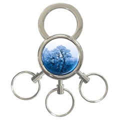 Nature Inspiration Trees Blue 3-ring Key Chains by Nexatart