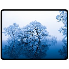 Nature Inspiration Trees Blue Double Sided Fleece Blanket (large)  by Nexatart