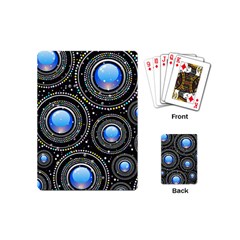 Background Abstract Glossy Blue Playing Cards (mini)  by Nexatart