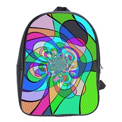 Retro Wave Background Pattern School Bag (large) by Nexatart