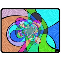 Retro Wave Background Pattern Double Sided Fleece Blanket (large)  by Nexatart