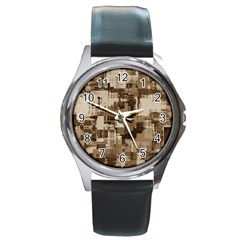 Color Abstract Background Textures Round Metal Watch by Nexatart