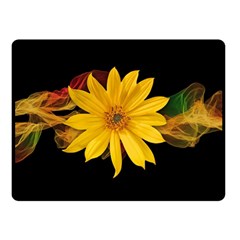 Sun Flower Blossom Bloom Particles Double Sided Fleece Blanket (small) 