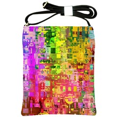 Color Abstract Artifact Pixel Shoulder Sling Bags by Nexatart